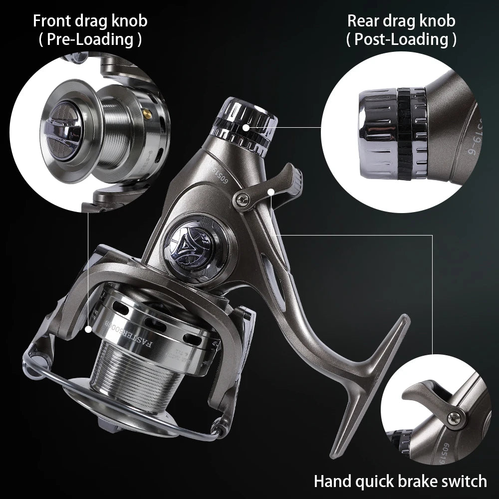 brake fishing reel FASTER-Dual Brake Fishing Wheel Spinning Reel – MiFine
